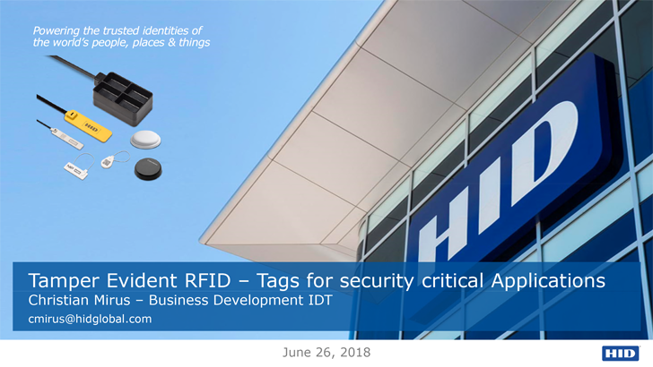 Tamper Evident RFID - Tags for Security Critical Applications
