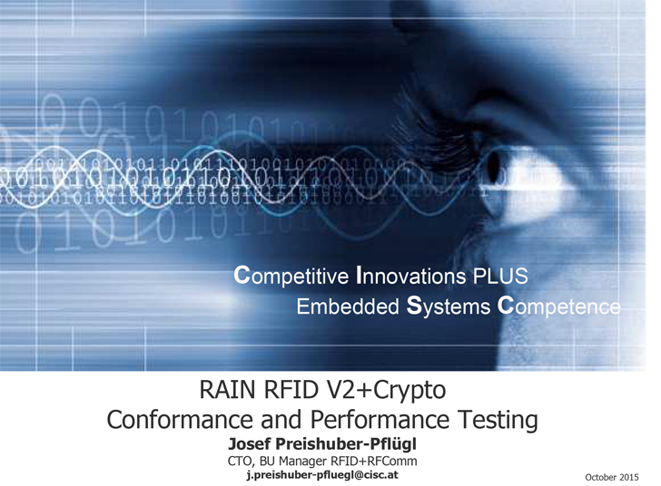 RAIN RFID V2+Crypto Conformance and Performance Testing