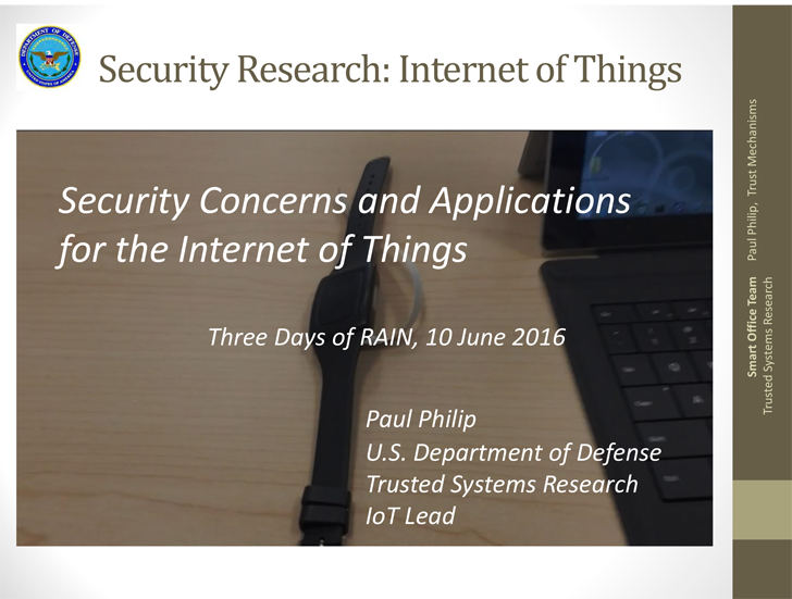 Security Concerns and Applications for the Internet of Things