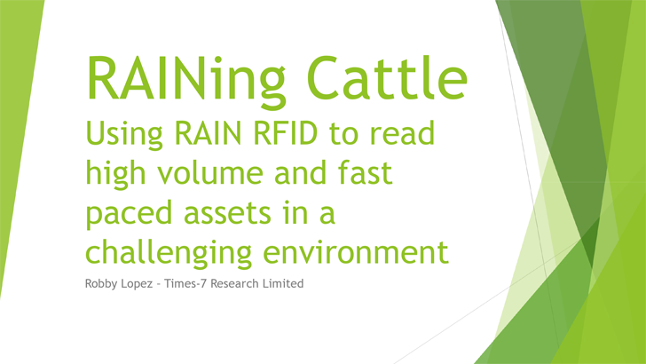 RAINing Cattle - Using RAIN RFID